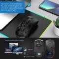 HXSJ T26 Wireless 2.4G BT5.1 Dual-Mode Rechargeable Gaming Mouse 4800DPI Adjustable E-sports Mice Cool RGB Lights Long Endurance Battery For Computer Laptop PC. 