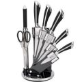 8 Pieces Stainless Steel Knife Set With Acrylic Stand – Black. 