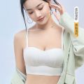 Strapless underwear women's bandeau wrap big show small anti-light and traceless underwire summer thin bra. 