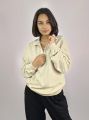 Women's Half Zip Chain Detail Sweatshirt Comfortable Fit Casual Style. 