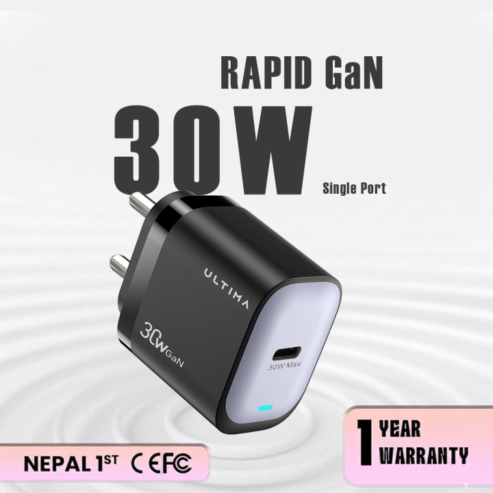 (New%20Launch)%20Ultima%20Rapid%2030%20%7C%2030W%20PD%20GaN%20Charger%20%7C%20CE%20&%20FCC%20Certified%20%7C%20Single%2030W%20Port%20PD%20Output%20%7C%20Charges%20all%20Mobile%20Devices%20%7C%20Supports%2098%25%20Universal%20Charging%20Protocols%20%7C%201%20Year%20Replacement%20Guarantee%20%7C%20-%20Image%202