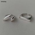 Sutuiying BF CLUB 925 Sterling Silver Ring For Women Flat Simple Finger Open Vintage Handmade Ring Allergy For Party Birthday Gift. 