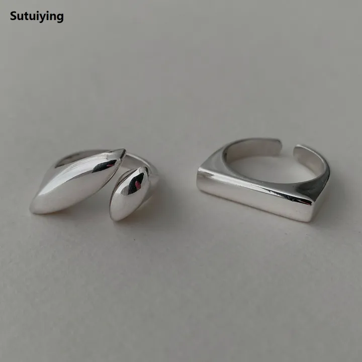Sutuiying%20BF%20CLUB%20925%20Sterling%20Silver%20Ring%20For%20Women%20Flat%20Simple%20Finger%20Open%20Vintage%20Handmade%20Ring%20Allergy%20For%20Party%20Birthday%20Gift%20-%20Image%203