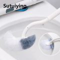 Sutuiying Bathroom Wall-mounted S-type Toilet Curve Brush Bent Head Corner Gap Brush Soft Hair Household Items Cleaning Tools Accessories. 