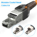 Oufeiton Shielded Crystal Connector High Performance Cat 6A/7/8 Gigabit RJ45 Metal Module Network Crystal Connector. 