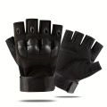 Gym Tactical Fitness Outdoor Protective Shell Antiskid Workout Riding Half Finger Gloves For Men. 