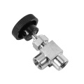 JAERBEE 2X Needle Valve Adjustable Needle Valve 1/4 Inch Right Angle Female Thread SS304 for Water Gas Oil. 