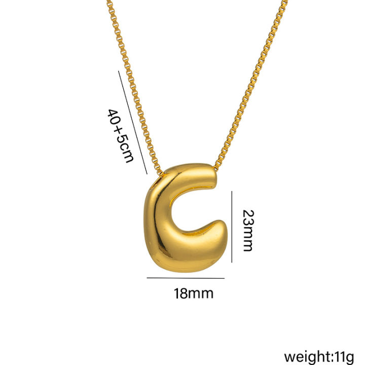 Cross-border%20titanium%20steel%2018k%20real%20gold%20glossy%20balloon%20bubble%20chubby%20cute%20Q%20version%2026%20English%20letter%20pendant%20necklace%20-%20Image%204