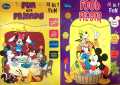 Two Disney 4 In 1 Fun Mickey Books for Children ( Fun With Friends / Food Fiesta : Mystic Pencil/ Copy Colour/ Activities/ Mosaic Stickers / Dot to Dot ). 