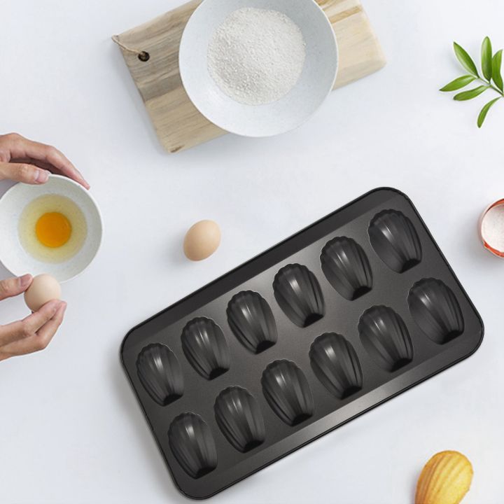 fasdaga%204%20Packs%20Non-Stick%20Madeleine%20Pot,%20Baking%20Mold%2012%20with%20Shell%20Cake%20Baking%20Tray%20Chocolate%20Non-Stick%20Baking%20Tray%20-%20Image%202