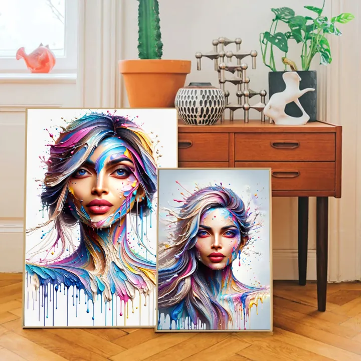 Abstract%20Color%20Fusion%20Fluid%20Aesthetic%20Art%20Poster%20Print%20Graffiti%20Color%20Woman%20Portrait%20Canvas%20Painting%20Living%20Room%20Wall%20Home%20Decor%20-%20Image%204