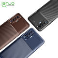 Lenuo for vivo X50 Case Silicone Matte Carbon Fiber Back Cover. 