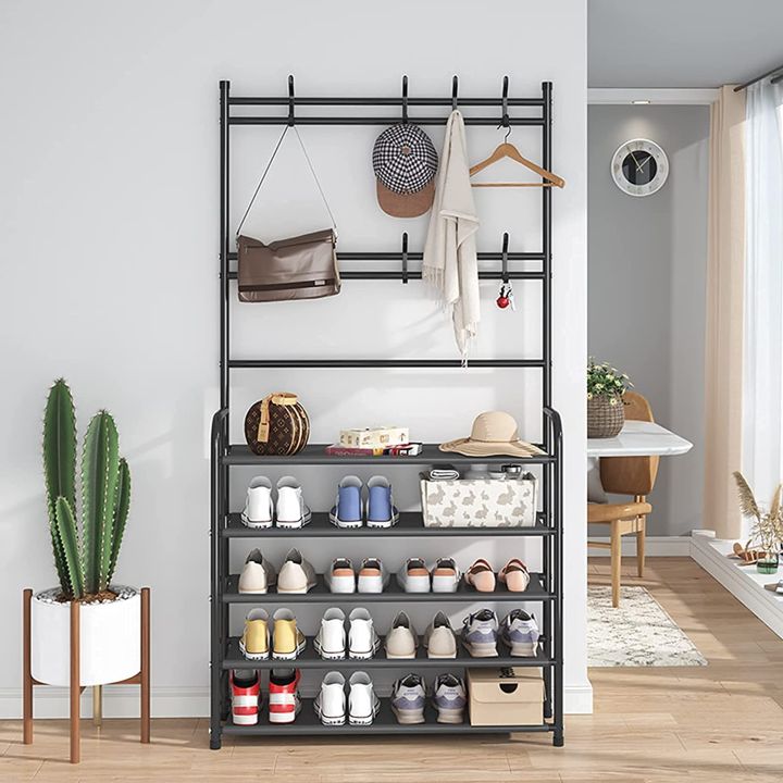 Multifunctional%20Coat%20Rack%20Clothes%20Hanger%20Bag%20Hanger%204%20Layer%20Shoe%20Rack%20Shelf%20-%20Image%203