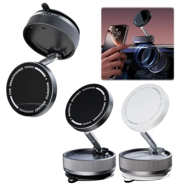 Multi-function 360 Degrees Rotation Car Magnetic Phone Holder Anti-Shake Strong Magnetic Suction Cup Car Mount 360° Folding Non-slip Foldable Car Phone Holder Automobile