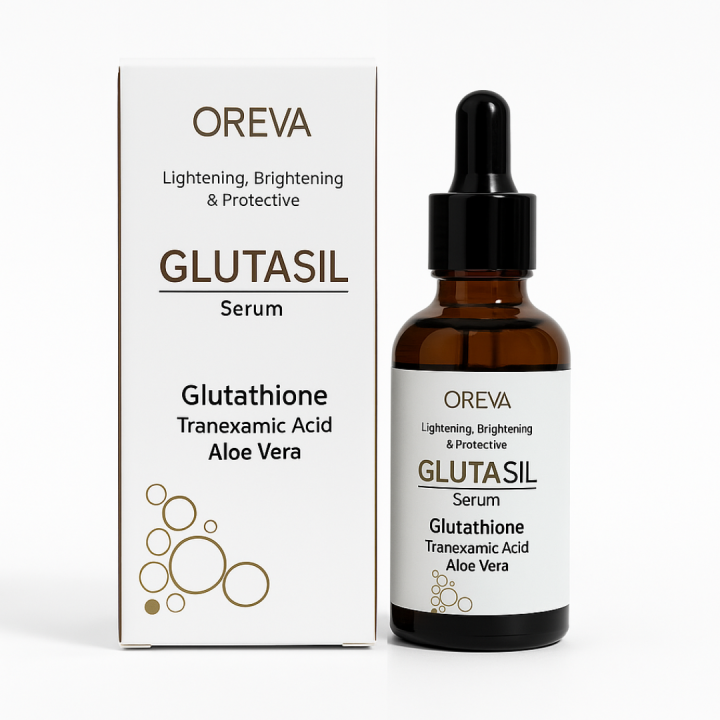 Oreva Dermacare Glutasil Serum 30ml - Gluta Serum With Glutathione, Tranexamic Acid & Aloe Vera – Skin Brightening, Lightening & Hydrating Face Serum for Dark Spots & Hyperpigmentation