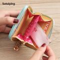Sutuiying 1PC Wallet Female Short for Coins New Cute Candy Bow Women Small Original Leather Wallets Zipper Purses Girls Lady Purse Card Holders. 