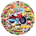 Linman 60 Pcs Cartoon Engineering Vehicle TransportatiNew on Sticker Helmet Decoration Waterproof Sticker. 