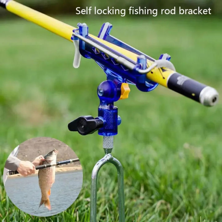 1pc Fishing Rod Ground Insertion Bracket With Rod Drop Lock And Rod ...