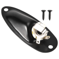 Black Boat Style 1/4inch Guitar Pickup Output Input Jack Plug Socket For Strat Guitar. 