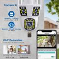 New models on sale Three Screen 6K 12MP WIFI IP Outdoor Camera Motion Tracking PTZ Video CCTV Camera Three Lens Waterproof Security System. 