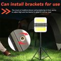 Hands-Free Lighting Magnetic Design Portable Camping Light Adjustable Brightness LED Illumination Solar Rechargeable Lamp Hanging Design Compact Size Rechargeable Lamp Backyard Maintenance. 