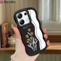Jizetin for Redmi Note 13 4G Note 13 Pro Plus+ 5G Xaomi Poco M6 Pro Poco X6 5G Back Cover Brown Tulip Macaron Bright Color Wavy Shape Soft Mobile Phone Cases. 