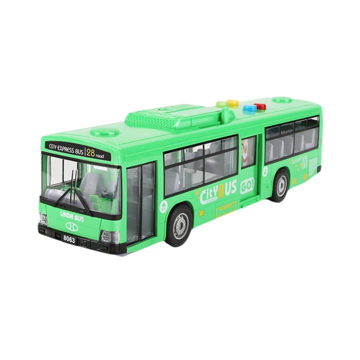 Aomeidaju Toy Bus with Opening Doors Realistic Model Bus Toy with Lights Sounds Friction-powered Movement Perfect Gift for Kids in Asia Model