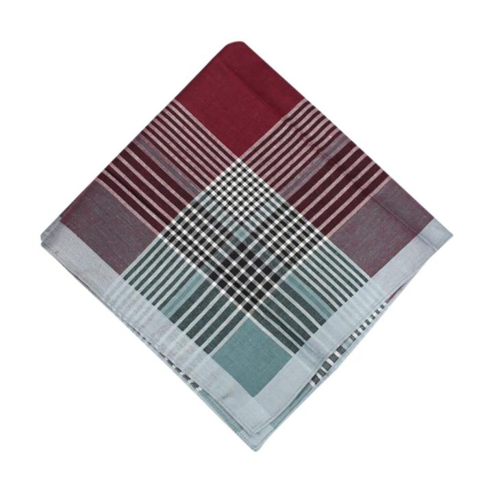 Red Abstract Check Solid Handkerchief