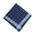 Navy/White Checkered Solid Handkerchief. 