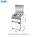 Glen Cooking Range Stainless Steel Gas Grill, Gas Oven 1 Triple Ring, 3 Alloy Burners Auto Ignition. 