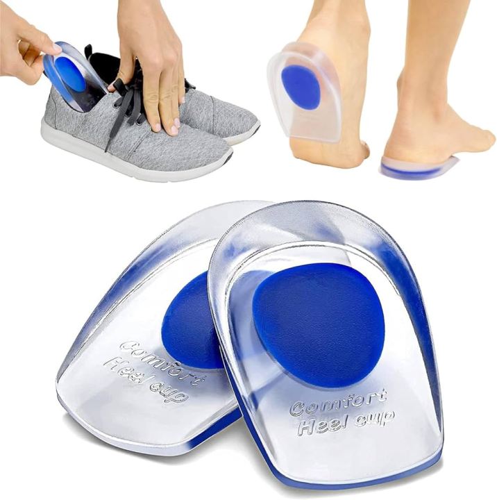 Unisex Silicone Gel Heel Pad Protector Insole Cups For Heel Swelling Pain Relief Foot Care Support Cushion Shock Absorbing Clinically Proven