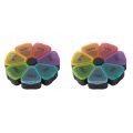 2X Round Portable Pill Box Medicine Planner Round Shaped Small Case Weekly Pill Organizer 7-Sided Pill Reminder. 