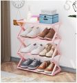 New 4-Tier Stackable Shoe Rack Organizer with Geometric Design. 