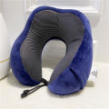 Ergonomic Memory Foam Neck Pillow with Double Arc Curve Design and Removable Cover. 