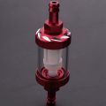 Aluminum Alloy Glass Motorcycle Gas Fuel Gasoline Oil Filter Red. 