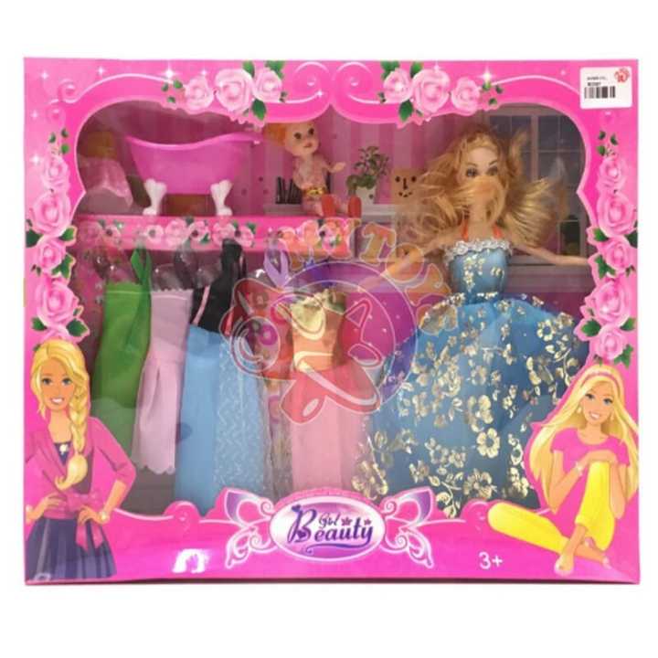 Barbie Style Fashion Princess Doll Set Playset with Dresses and