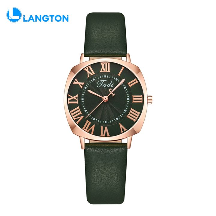 Langton%20Women%20Watch%20Quartz%20Movement%20Round%20Dial%20Roman%20Number%20Alloy%20Faux%20Leather%20Strap%20High%20Accuracy%20Lady%20Wristwatch%20Dating%20Anolog%20Watch%20-%20Image%204