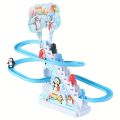 Penguin Race Set Penguin Slide Playset LED Flashing Lights Racing Track Game Set Penguin Stair Climbing Toys Kids Holiday Gift. 