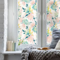 Artsy Home Modern Floral Composition Privacy Window Film Decal 1m x 40cm - Waterproof Room Decor Sticker. 