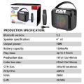 Portable 4-Inch Bluetooth DJ Speaker Set – Wireless Microphone, Powerful Bass, LED Party Lights, Home Entertainment & Outdoor Music Speaker. 