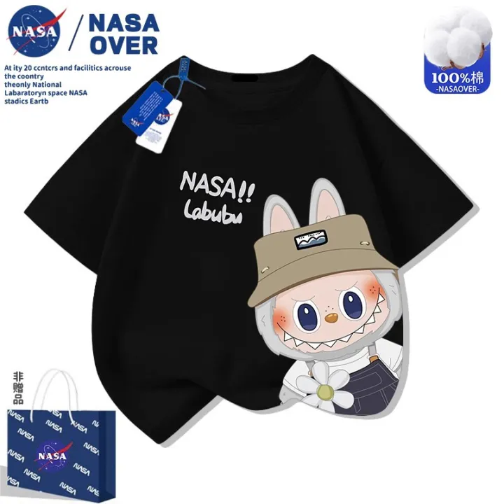 NASA%20Cartoon%20Lab%20Short%20Sleeve%203-14%20Years%20Old%20Summer%20New%20Children's%20T-Shirt%20for%20Big%20Kids%20Stylish%20Versatile%20Trendy%20Top%20-%20Image%202