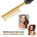 Hot Comb Electric Straight Comb Hair Curler Hair Straightener Curling Iron Hair Curler Comb Hair Tools,EU Plug. 