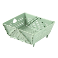Plastic Colander - Foldable Drain Basket with Resting Feet - Kitchen Food Strainer - Space-Saving Easy to Use 22.5 X 21 X 10cm Green. 