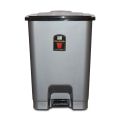 Plastic Square Super Strong Pedal Dustbin 25 Litre - Grey. 