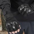 Gym Tactical Fitness Outdoor Protective Shell Antiskid Workout Riding Half Finger Gloves For Men. 