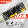 Zifriend AG68 67 Keys with knob Hot-Swappable Switch ABS Keycap Rainbow Gasket Structure Wire N-Keys Rollover Gaming Mechanical Keyboard. 