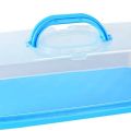 fasdaga 2X Portable Bread Box with Handle Loaf Cake Container Plastic Rectangular Food Storage Keeper Carrier 13Inch. 