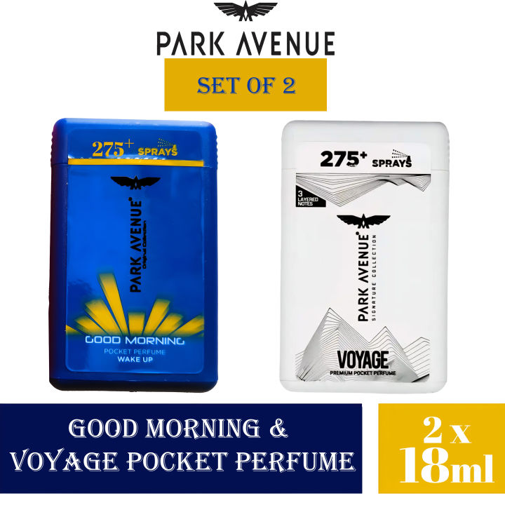 PA Good Morning & Voyage Premium Pocket Perfume 18ml - 275+ Sprays (Set Of 2)