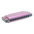 Future Star Pink Color Harmonica 10 Hole (C -Scale). 