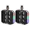 MEROCA Mountain Bike Flat Pedals MTB Pedals with Light Aluminum Alloy Folding Bike Pedals Road Bike Pedals with Safety Warning Replacement Bike Pedals. 
